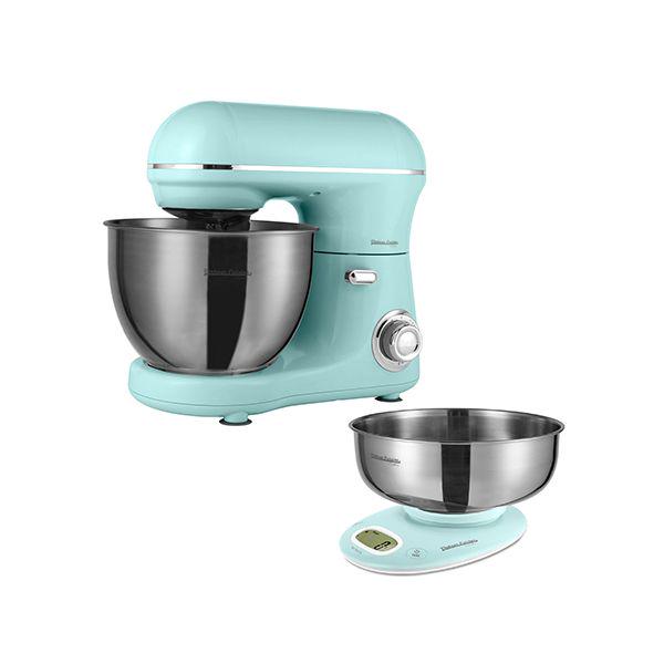 Стаціонарний міксер + електричні ваги Vintage cuisine комплект М'ятний