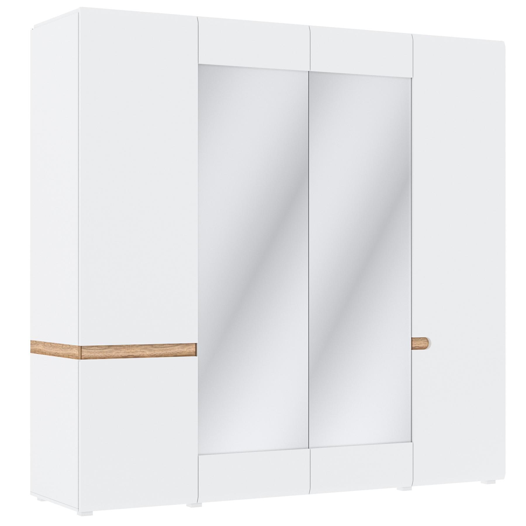 Шкаф Blonski Letis R 4д 2100х2190х590 мм Белый/Дуб каньон/Белый глянец