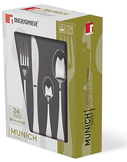 Набор столовых приборов Bergner Munich 24 пр. на 6 персон глянцевый (BG-5130-SL) - фото 2