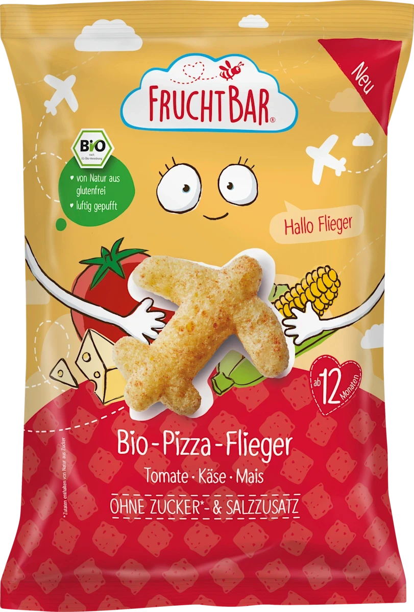 Кукурузные палочки FruchtBar для детей с 12 месяцев со вкусом томат/творог/чеддер 30 г Кукурузные палочки FruchtBar для детей с 12 месяцев со вкусом томат/творог/чеддер 30 г