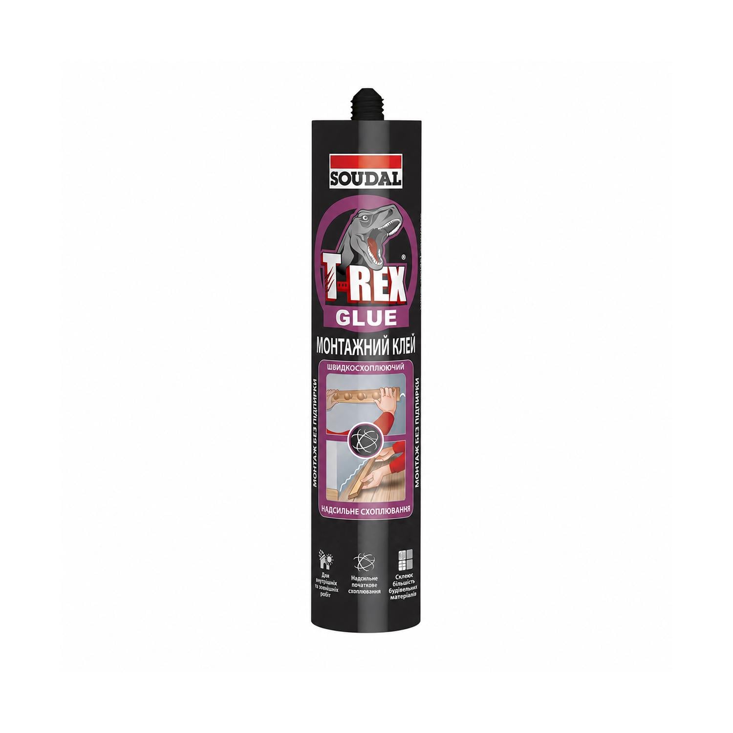 Клей монтажный быстросохнущий Soudal T-REX 310 мл Белый 3 шт. (000030000098000101)
