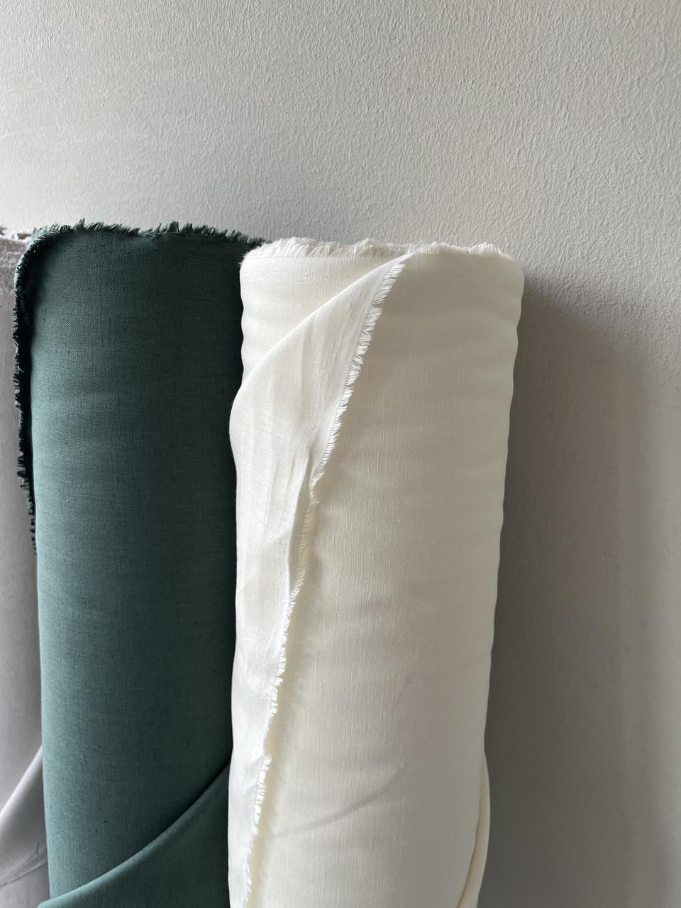 Ткань LINEN PLUS 56% лен 44% вискоза 143 см 1403 Молочный - фото 4