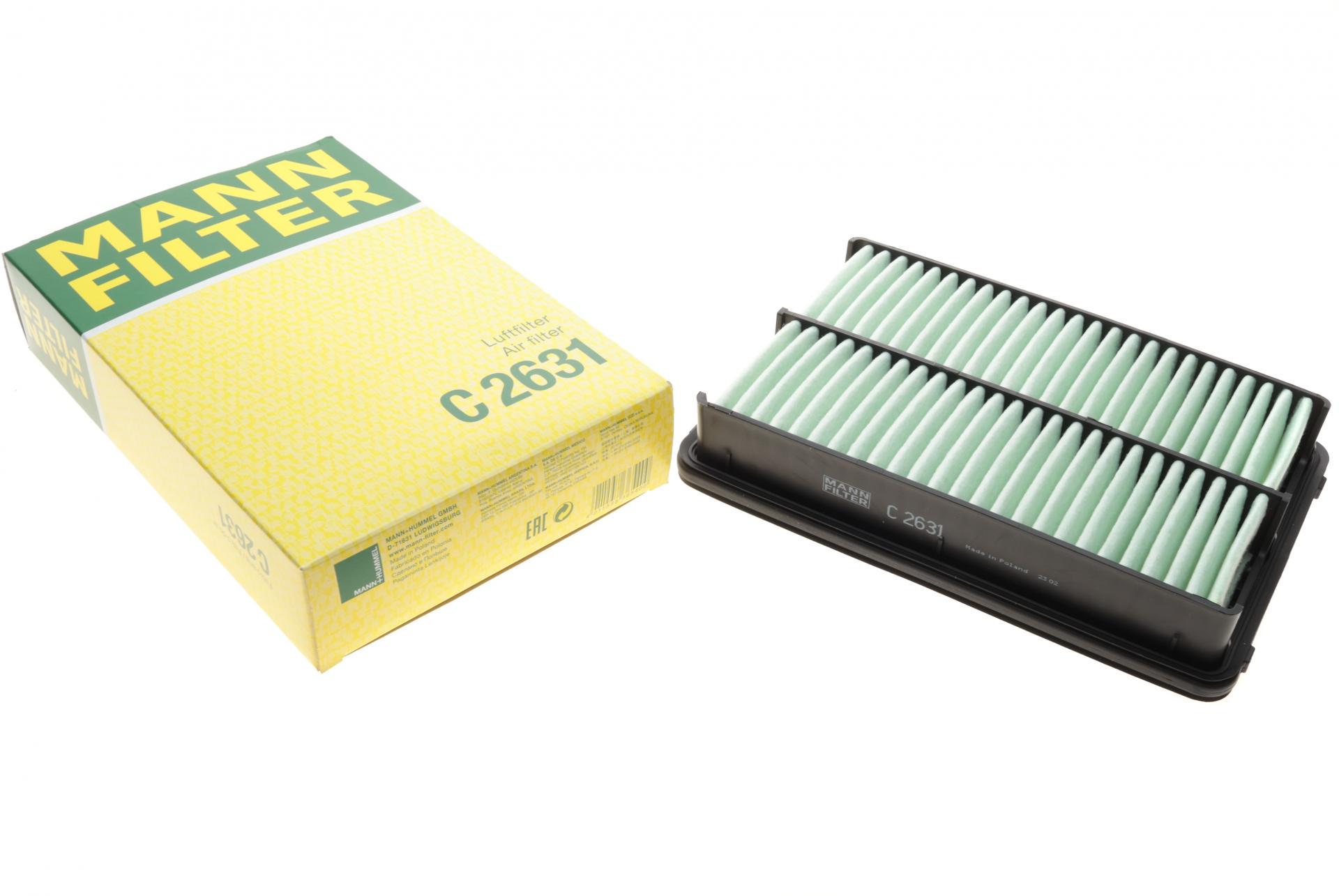 Фильтр воздушный Mann-Filter для Hyundai Tucson/Kia Sportage 2,0/CRDi/LPG/2,7 V6 04-10 (C 2631)