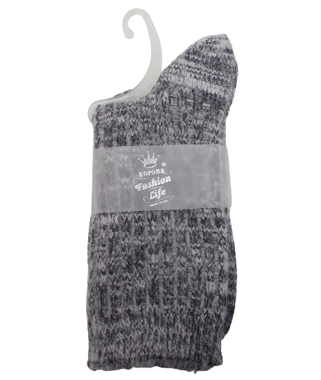 Шкарпетки з вовни альпаки пухнасті Корона 2551 р. 37-41 Чорний/Білий (1483340238) - фото 1