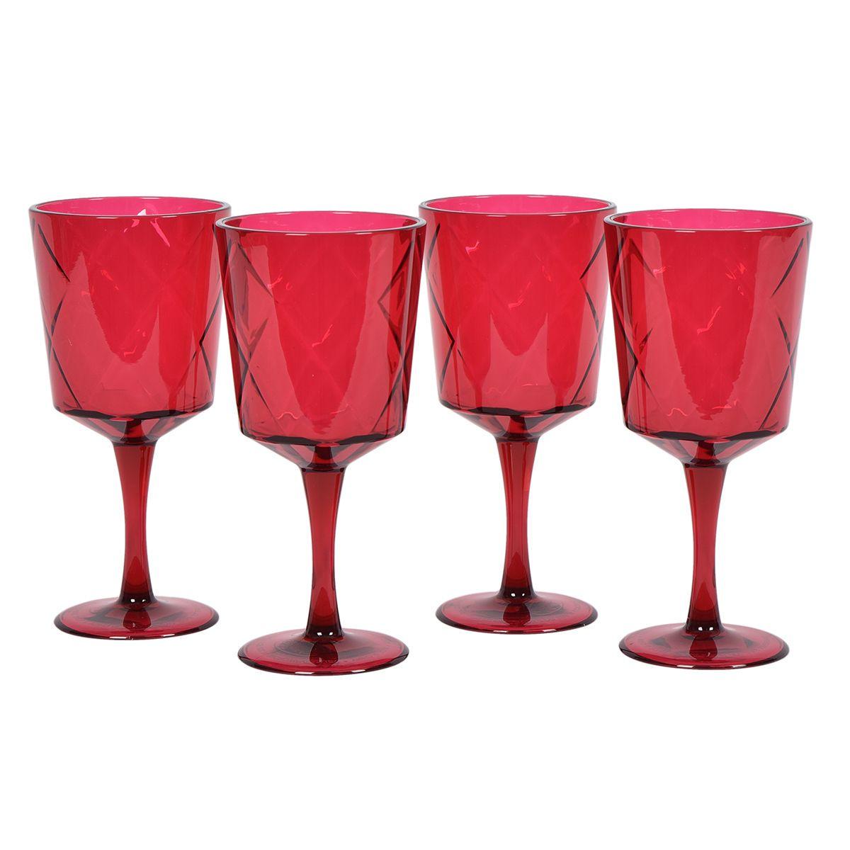 Набір келихів Certified International Алмазні грані із акрилового скла 410 мл/4 шт. Червоний (20443-set) - фото 1 Набір келихів Certified International Алмазні грані із акрилового скла 410 мл/4 шт. Червоний (20443-set) - фото 1