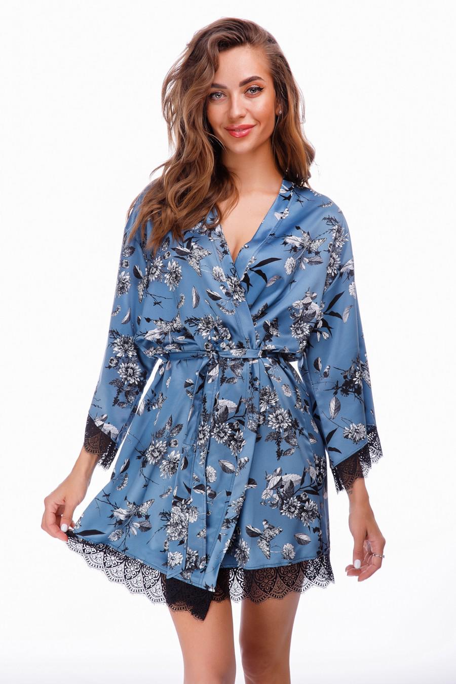 Халат Lida р. 42 S Синий микс (74703)