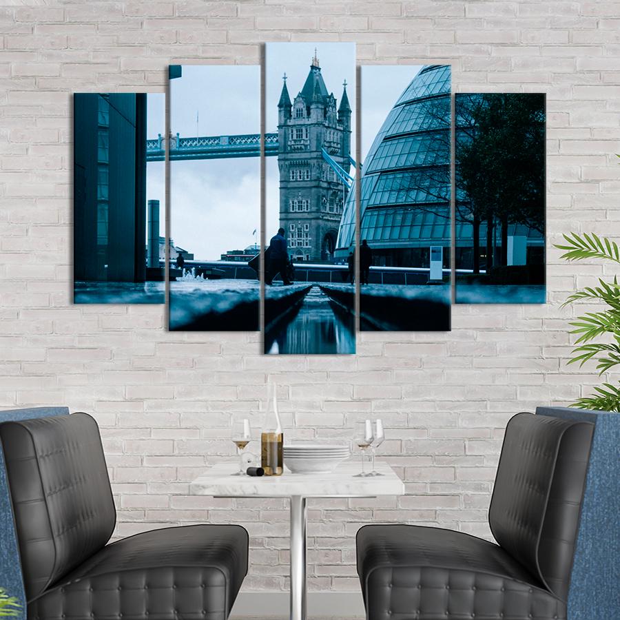 Картина город Серый панорамный вид на Тауэрский мост 112x68 см (A662-5)