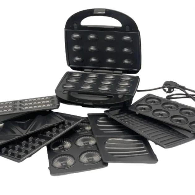 Електрична бутербродниця мультимейкер 8в1 Rainberg RB-2283 3000 Вт із змінними насадками