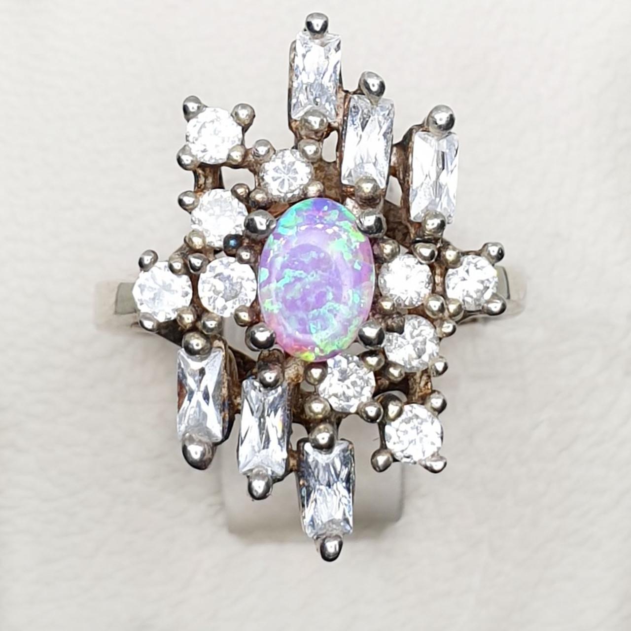 Кольцо серебряное с опалом р. 17,5 7,3 г (1417090152)