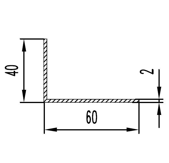 Уголок алюминиевый 60х40х2 мм AS - фото 3