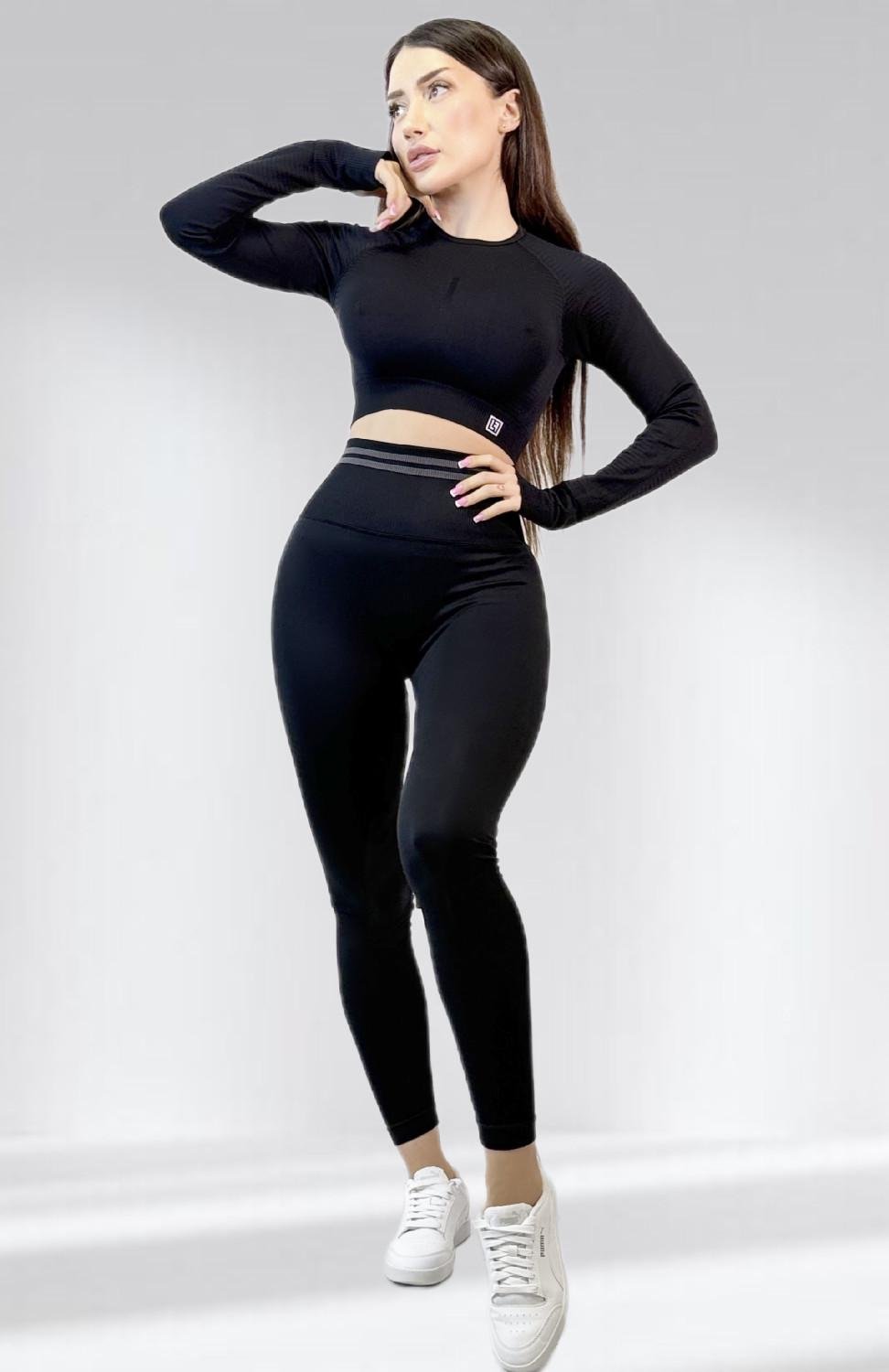 Костюм для фитнеса женский LILAFIT лосины пуш-ап/топ L Черный (LFS000104) Костюм для фитнеса женский LILAFIT лосины пуш-ап/топ L Черный (LFS000104)
