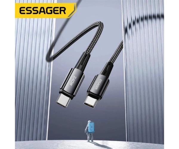 Кабель Data Essager Sunset Type-C to Type-C 240W 1 м Grey - фото 6