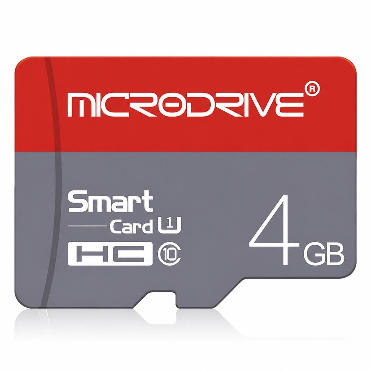 Карта памяти Microdrive Micro SD/TF 4 GB 10 class с адаптером для SD