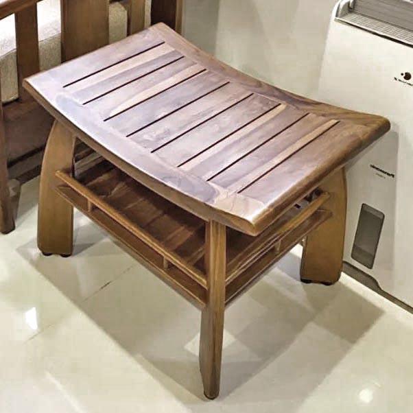 Табурет для ванной из дерева Кейвис Корица (ТВН-006733)