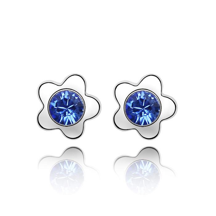 Серьги с кристаллами Сваровски Italina 07_2303 Синий