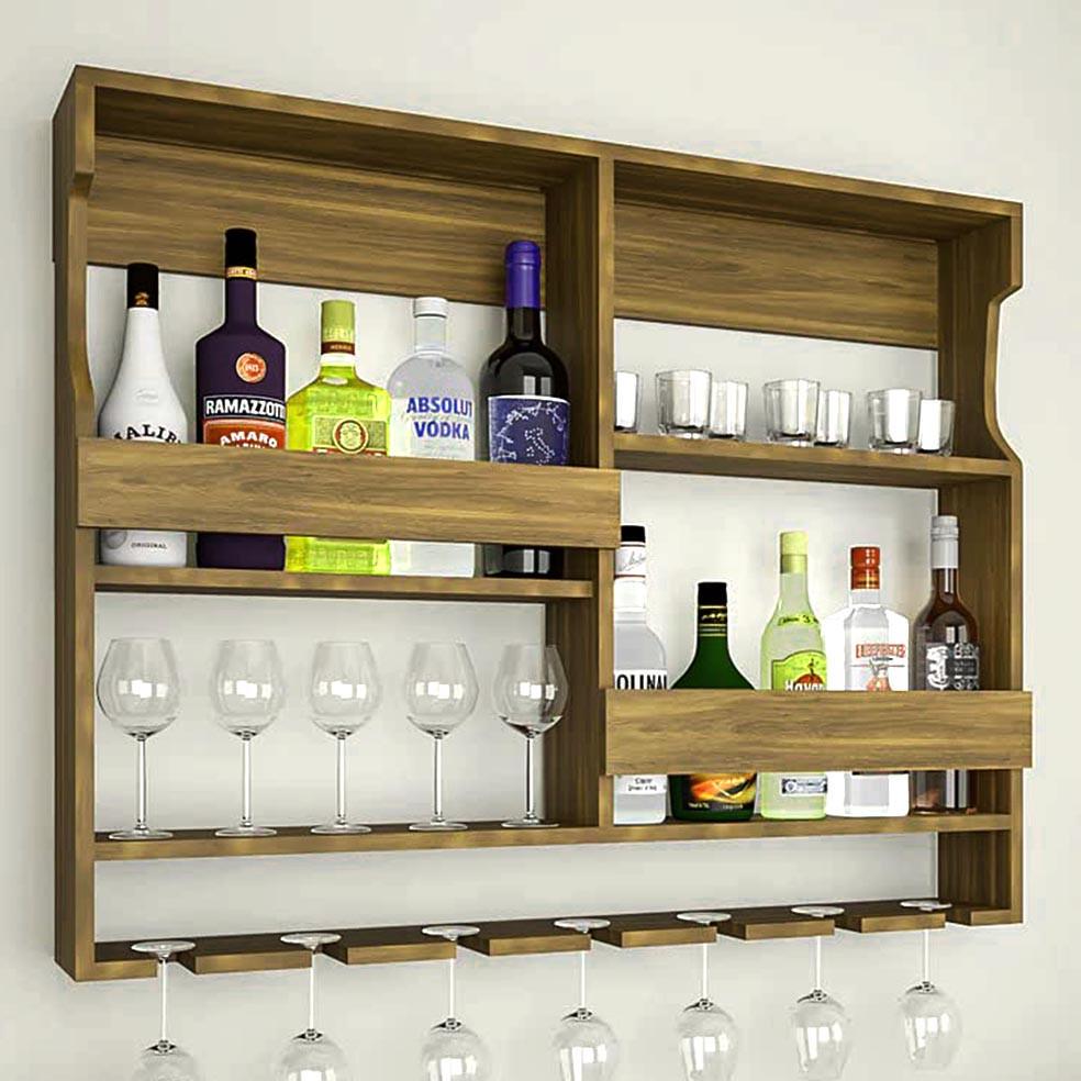 Полка для вина настенная из дерева Айрате Мускат (ПНК-018807)