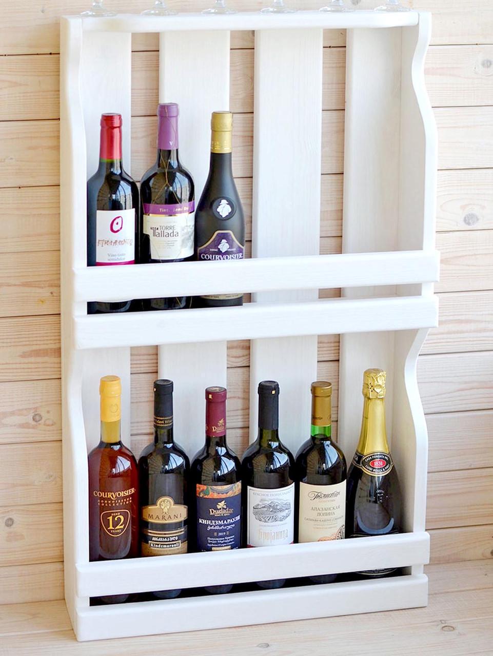 Полка для вина настенная из дерева Энгаро Зефир (ПНК-010420)