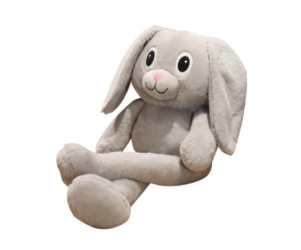 М'яка іграшка подушка Заєць-Тянучка рухомі вушка 80 см Сірий (ftlx-1031)