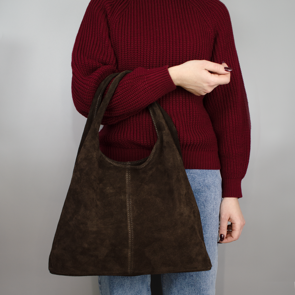 Сумка-шопер жіноча замшева Virginia Conti 03790 Шоколадний (2430442281) - фото 2 Сумка-шопер жіноча замшева Virginia Conti 03790 Шоколадний (2430442281) - фото 2