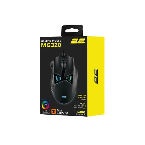 Мышка проводная 2E MG320UB Gaming RGB USB 2.0 Black (12909848) - фото 6