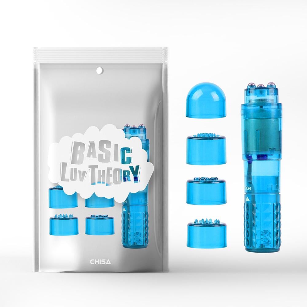 Мини-вибратор со сменными насадками Chisa Basic Luv Theory Ultimate Massager, голубой