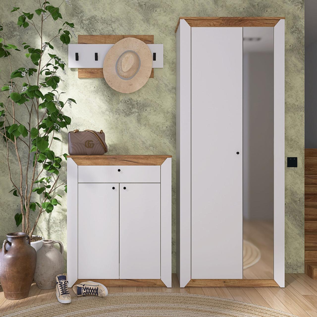 Прихожая Эверест Нордик-5 Дуб крафт золотой/Белый (EVR-20826,01)