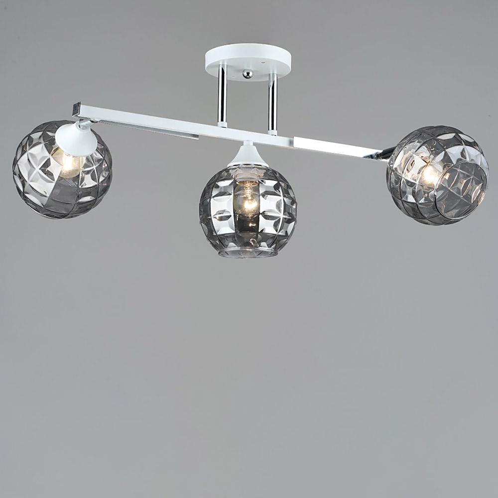 Люстра стельова декоративна Light House SRS-19288/3 WT/CH Білий/Хром/Сірий 