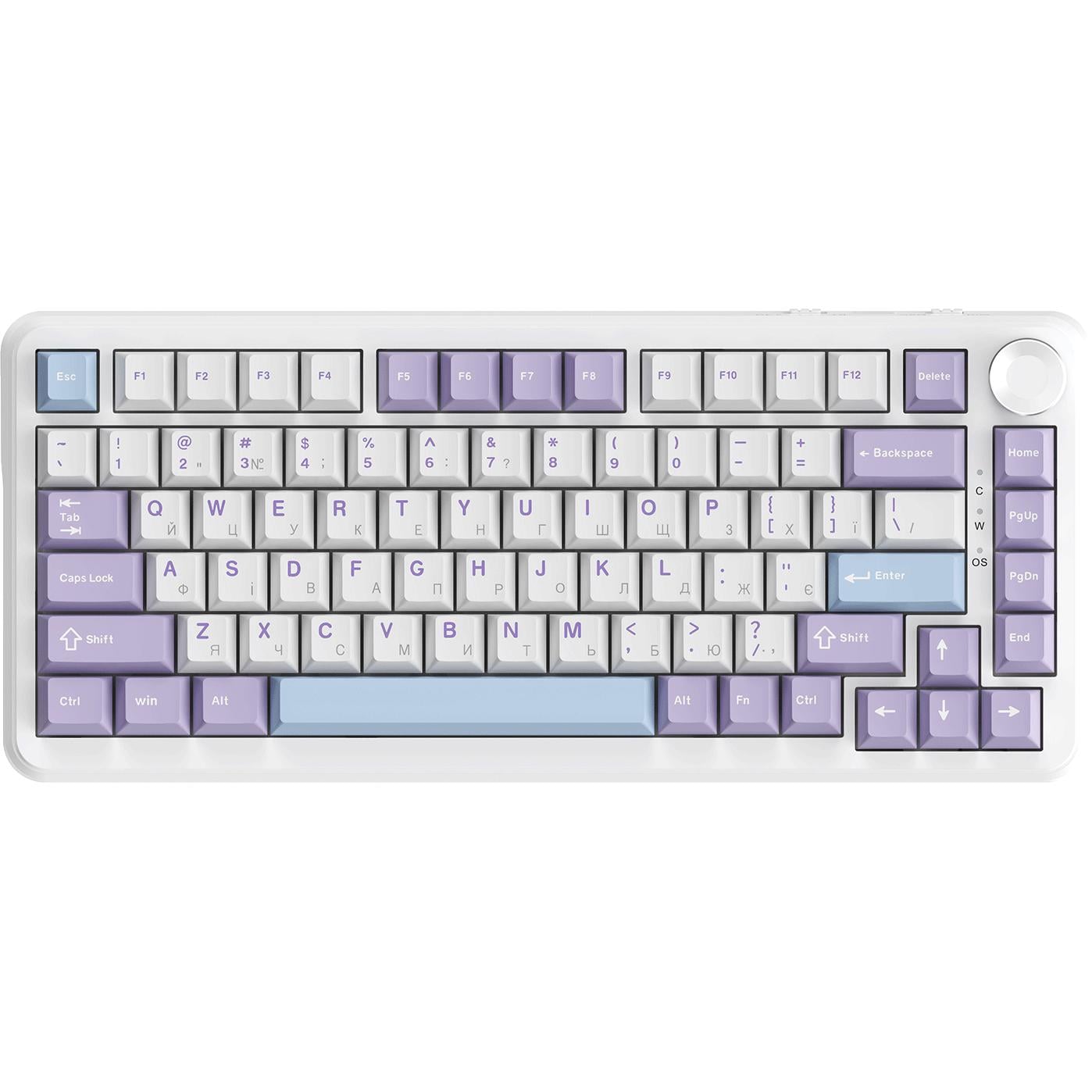 Клавиатура механическая игровая Ajazz AK820 Max 82 клавиши USB-C Magnetic Switch White/Purple (AK820MAX-WM-PWB)