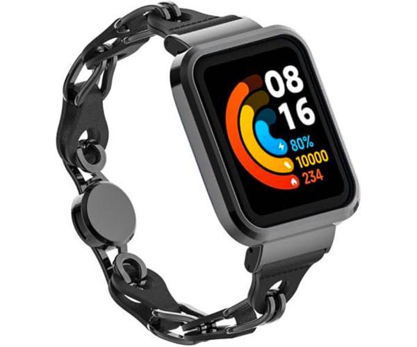 Ремінець Glacier Armor для смарт-годинника Xiaomi Smart Band 9 Active з металевою застібкою Чорний