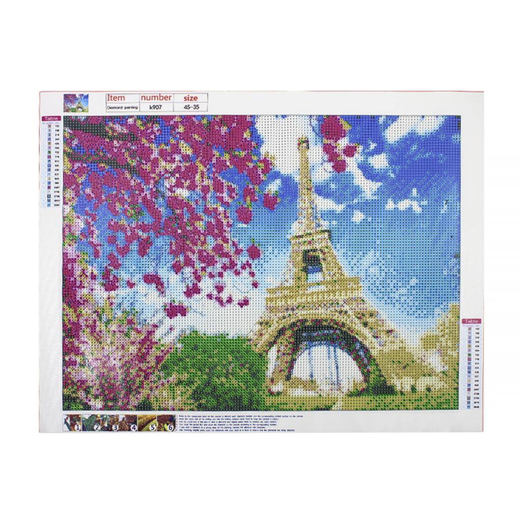 Алмазная мозаика Lesko DIY K907 Эйфелева башня 45х35 см (1377924)