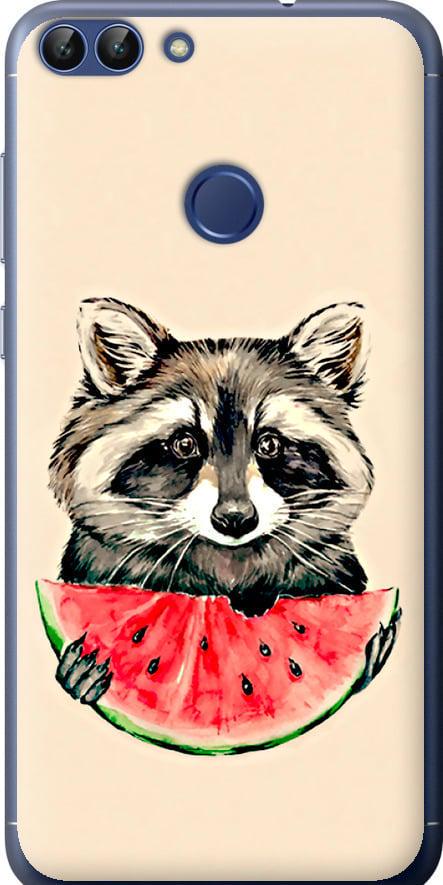 Чехол на Huawei P Smart Енотик с арбузом (4605t-1346-42517)