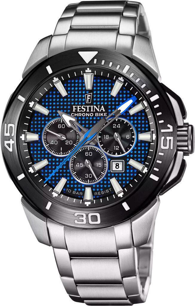 Наручные часы мужские Festina F20641/2 Chrono Bike со стальным корпусом WR 100 м и синим циферблатом