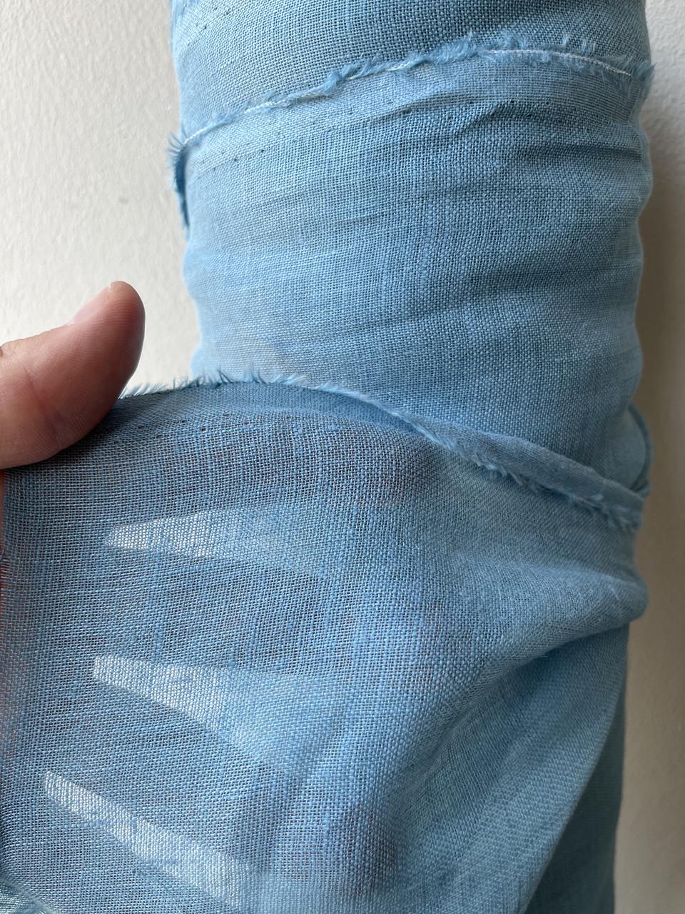 Ткань натуральная Linen Plus 100% лен марля Голубой 1586 - фото 5 Ткань натуральная Linen Plus 100% лен марля Голубой 1586 - фото 5