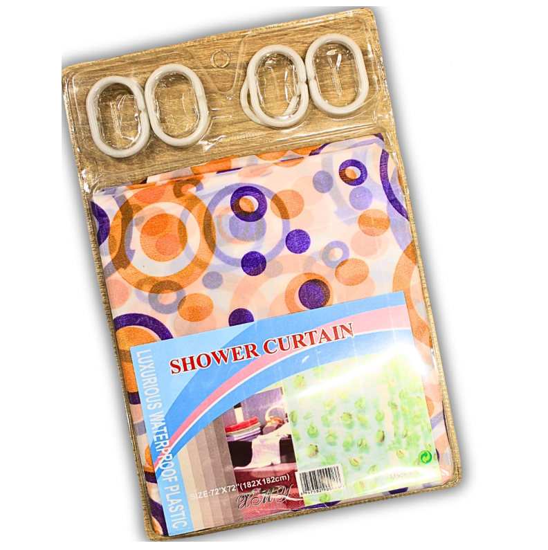 Занавеска/шторка для душа 182х182 см Круги орнамент
