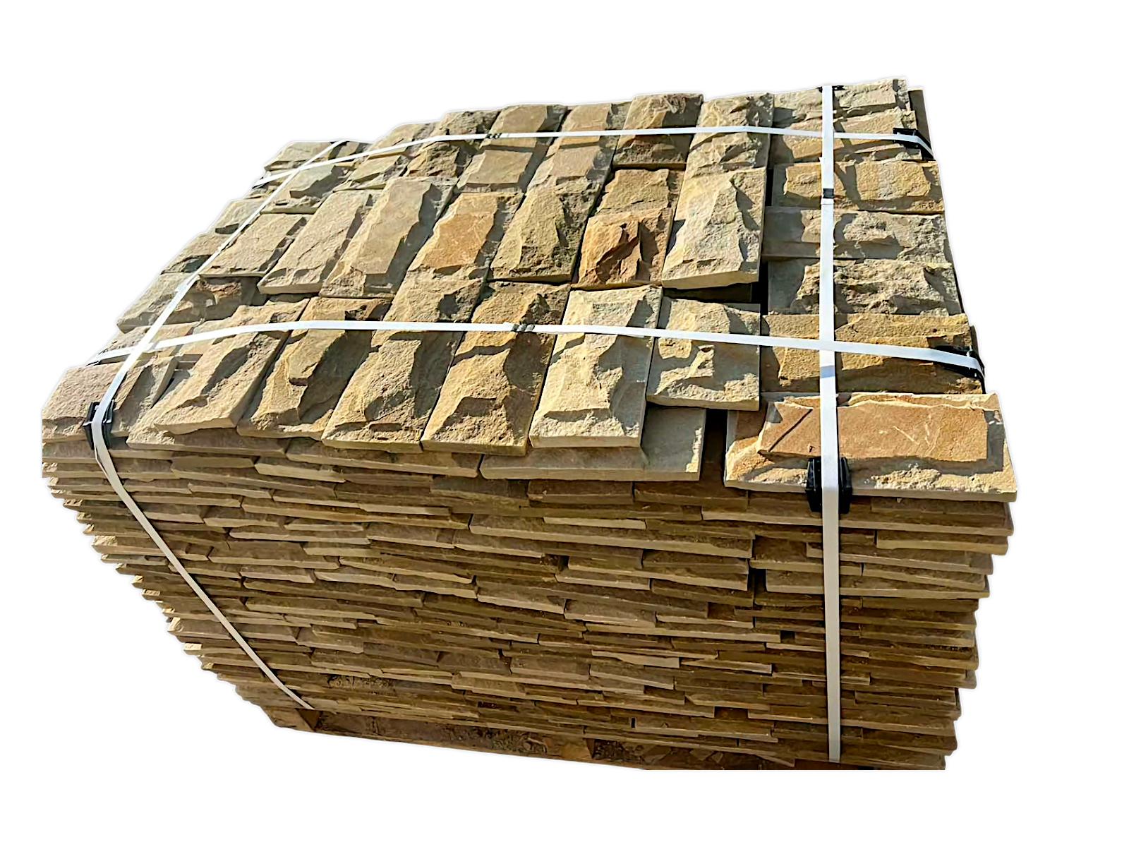 Плитка для фасаду та каміну рустована STONELAK YELLOW POLLY з каменю пісковика 10 см 1 м. кв./1 палета 15 м.кв. (991004) - фото 3 Плитка для фасаду та каміну рустована STONELAK YELLOW POLLY з каменю пісковика 10 см 1 м. кв./1 палета 15 м.кв. (991004) - фото 3