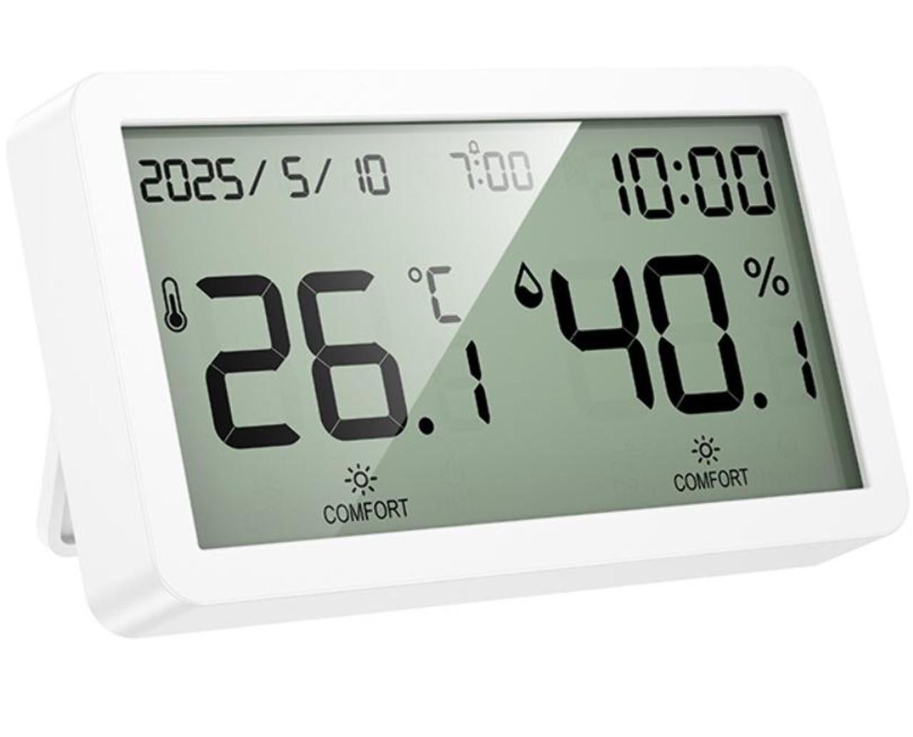 Термогигрометр с часами Hoco HX42 LCD дисплеем настенный/настольный White (2807631833)