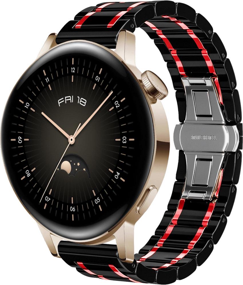 Ремінець керамічний Ceramo для Huawei Watch GT3 42 мм Black/Red (28744-44)
