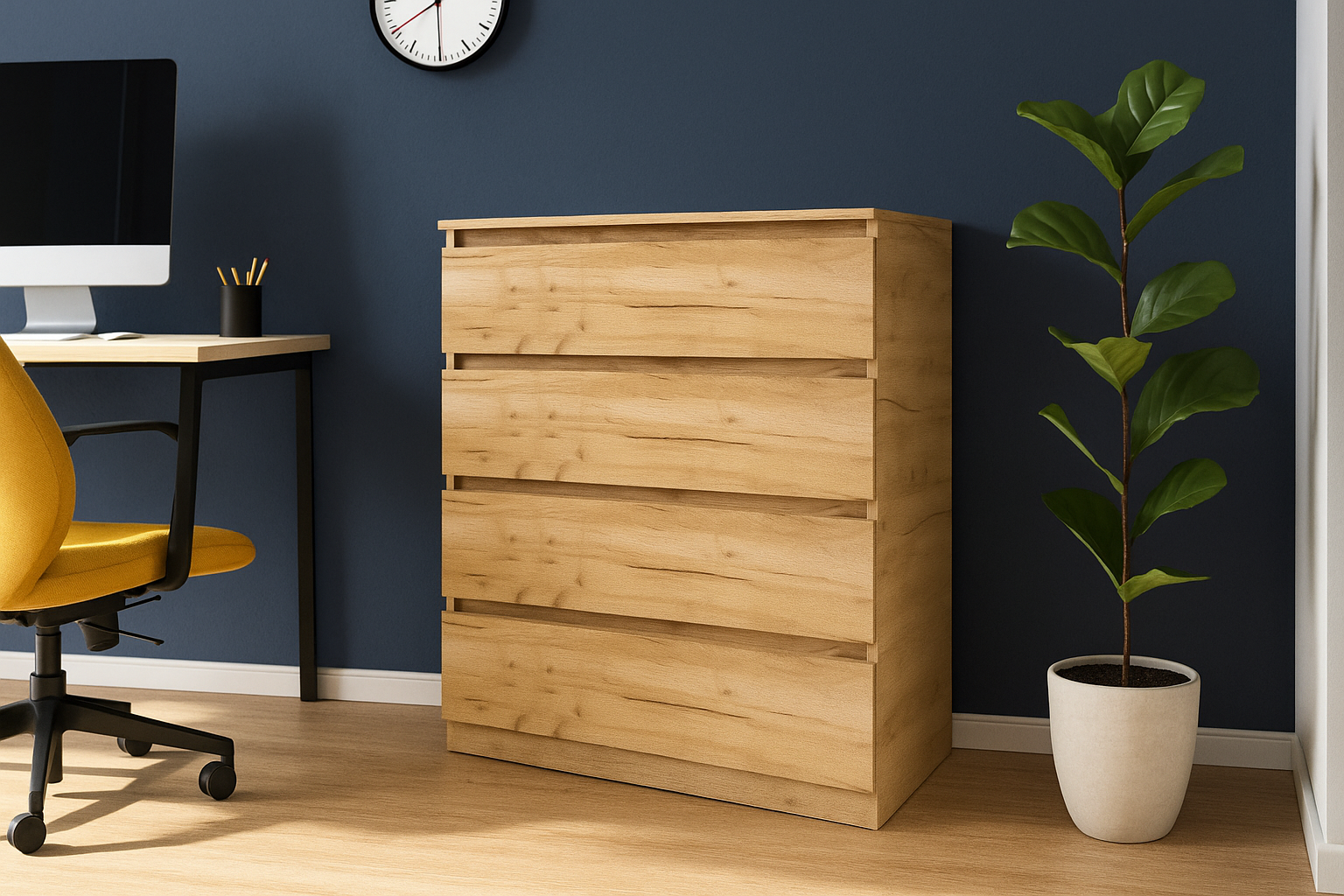 Комод MEBEX на 4 шухляди 80х40х100 см Дуб крафт (VM4B800DС)