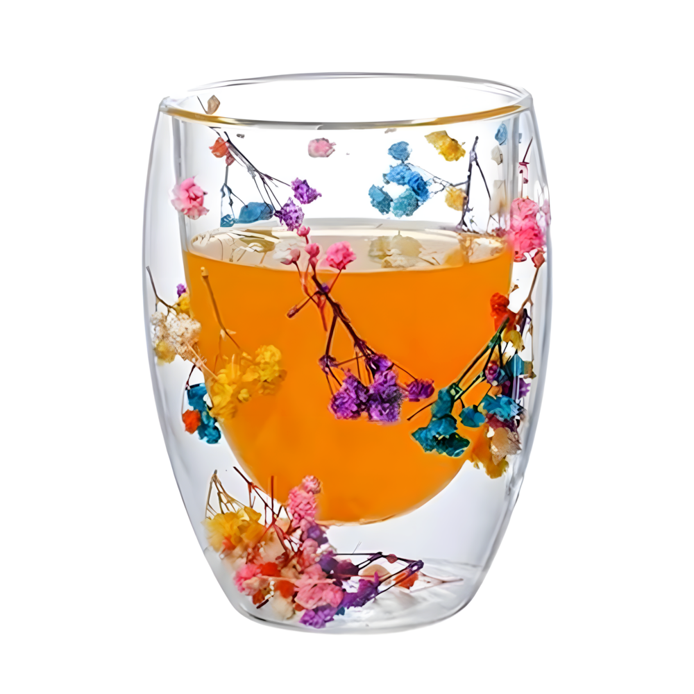 Склянка скляна з подвійними стінками Сухоцвіти 250 мл - фото 1