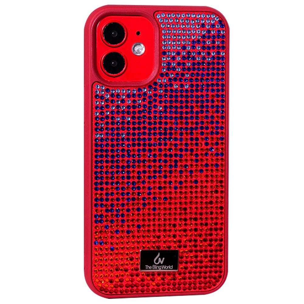 Чохол для Apple iPhone 12 Mini Bling World Luxury Rainbow Diamond Series Red