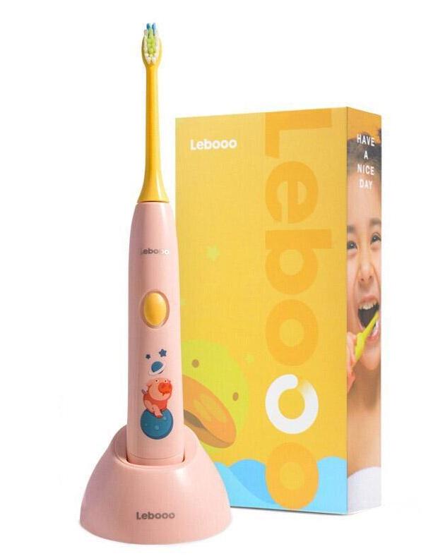 Зубна щітка дитяча звукова Lebooo YOYO від 4 років 4 насадки Рожевий (7065)