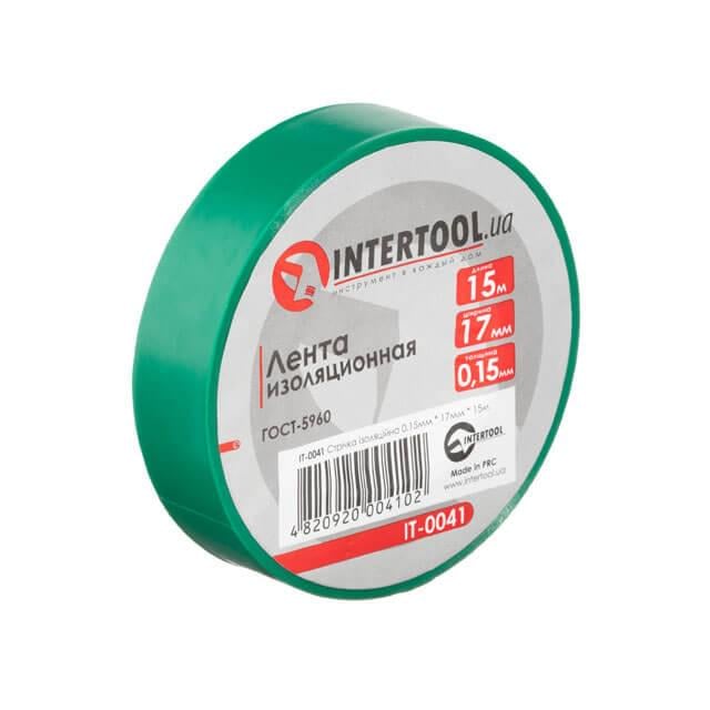 Лента изоляционная Intertool IT-0041 0,15х17 мм 15 м Зеленый (129721) - фото 1