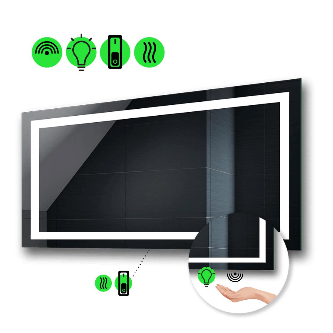 LED-зеркало 120x80 см с ИК включателем и подогревом с механическим управлением Karnet (karnetg202)