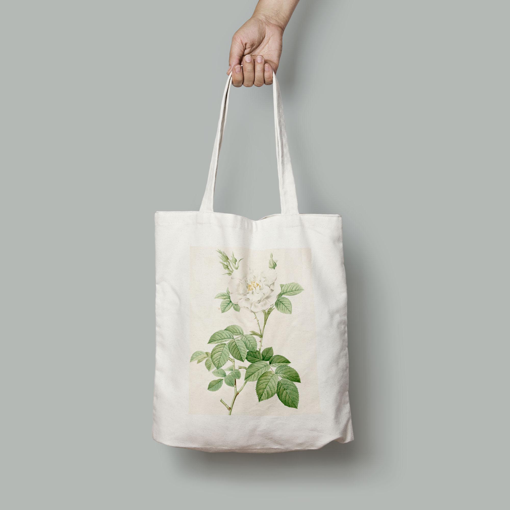 Эко-сумка Винтажная раскрашенная вручную литография рисунок розы шопер (Flowers1919001_Bag)