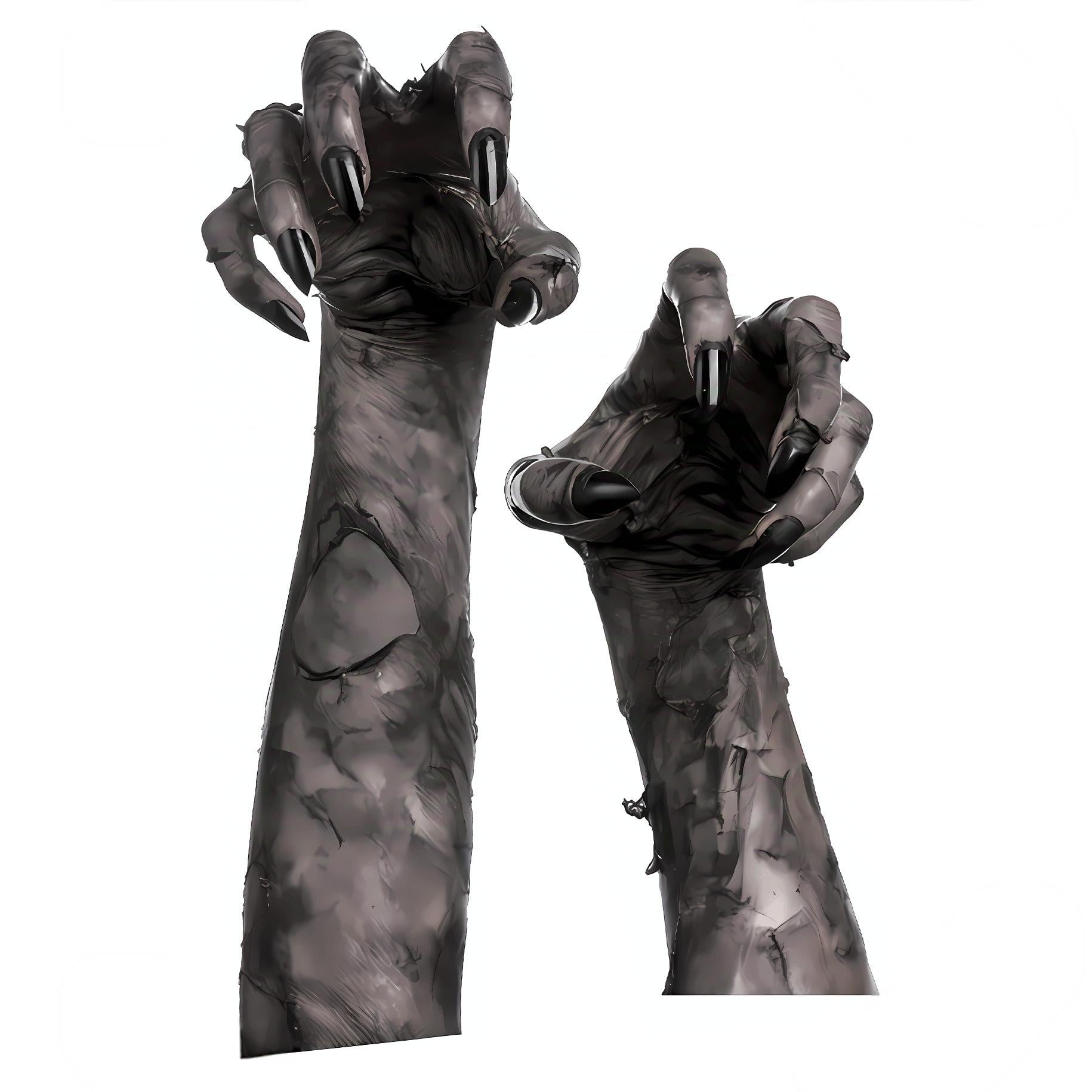 Наклейки на Хэллоуин Руки страшные 21x30 см Серый (210451)