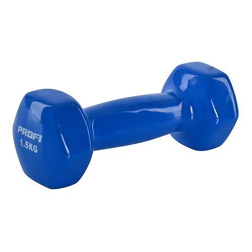 Гантель Metr+ MS 0665 с виниловым покрытием 1,5 кг Синий - фото 1
