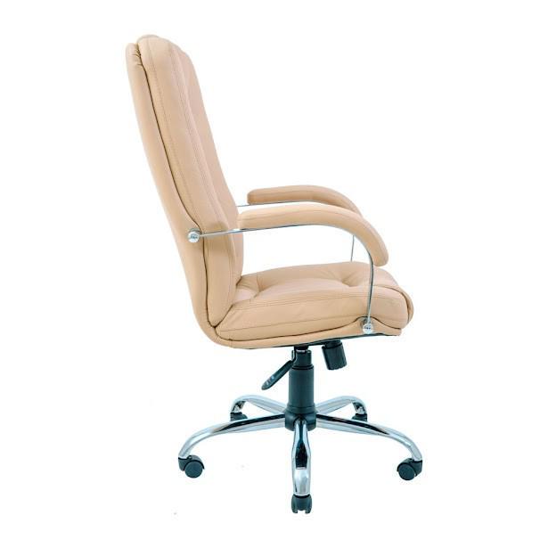 Крісло офісне комп'ютерне Alberto VIP Хром M1 Tilt натуральна шкіра Lux Бежевий - фото 3 Крісло офісне комп'ютерне Alberto VIP Хром M1 Tilt натуральна шкіра Lux Бежевий - фото 3