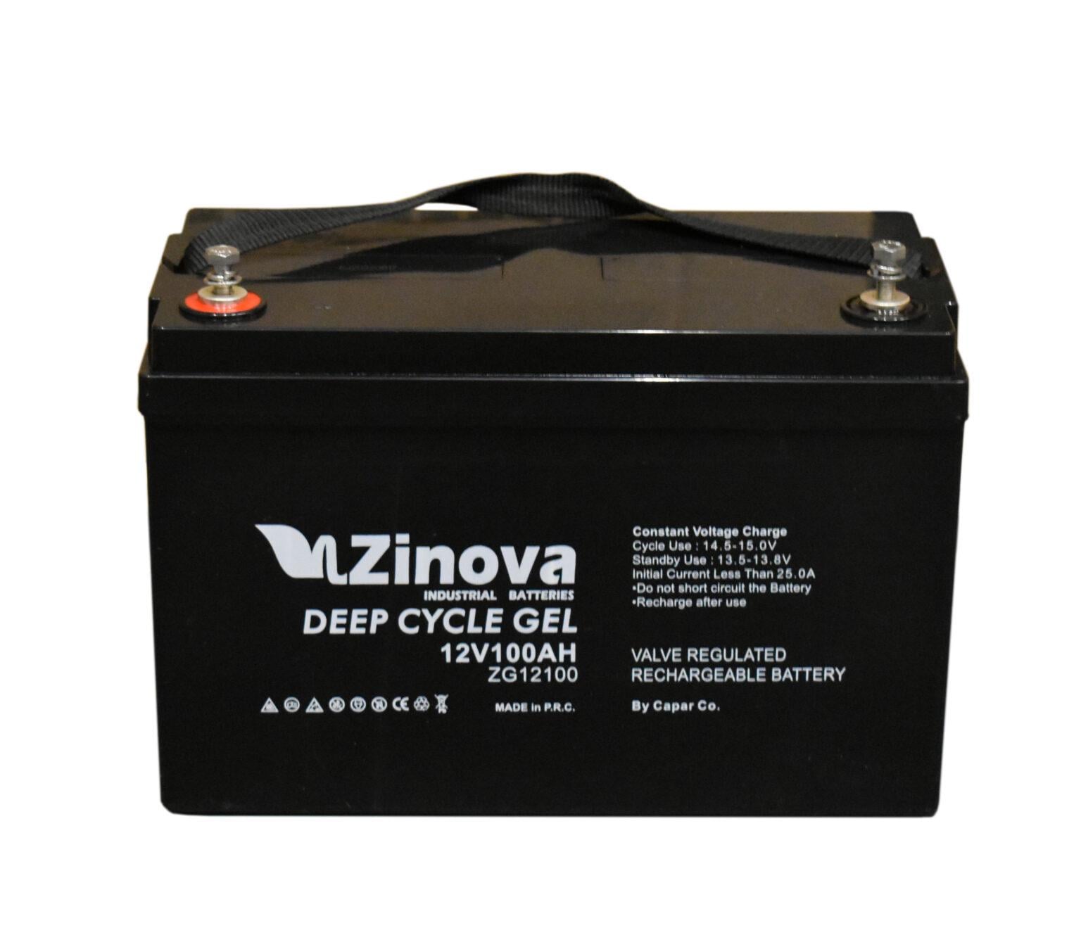 Аккумулятор гелевый тяговой Zinova ZG12100 12V 100Ah Deep Cycle Gel до 3000 циклов перезаряда