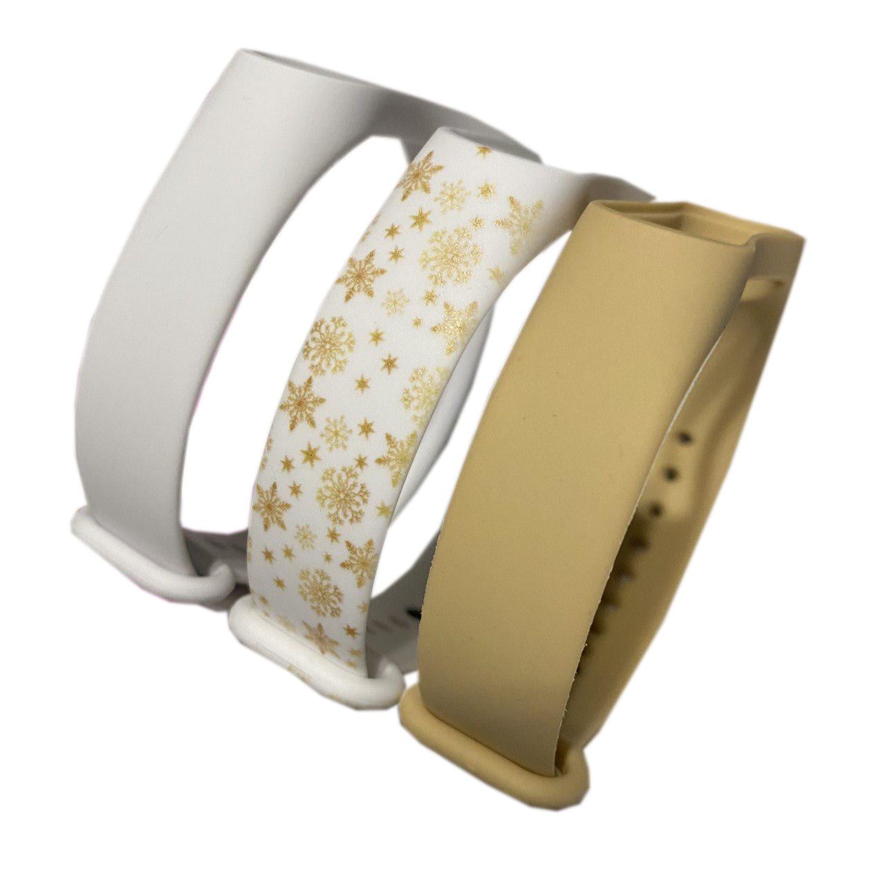 Комплект ремешков MRK для Xiaomi Mi Band 4/3 Joy Белый/Золотой