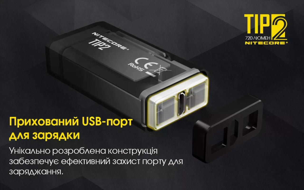 Ліхтар наключний з магнітом Nitecore TIP 2 720 lm 93 м (27831789) - фото 10